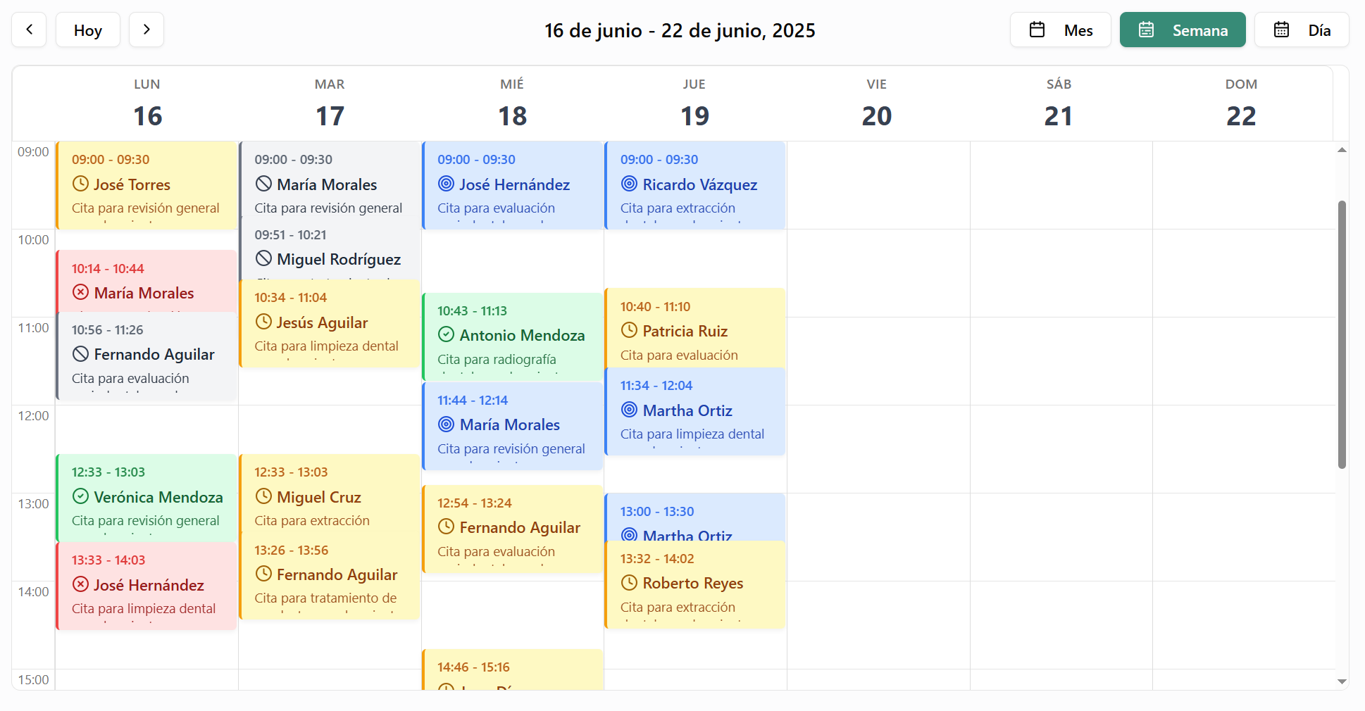 Agenda optimizada
