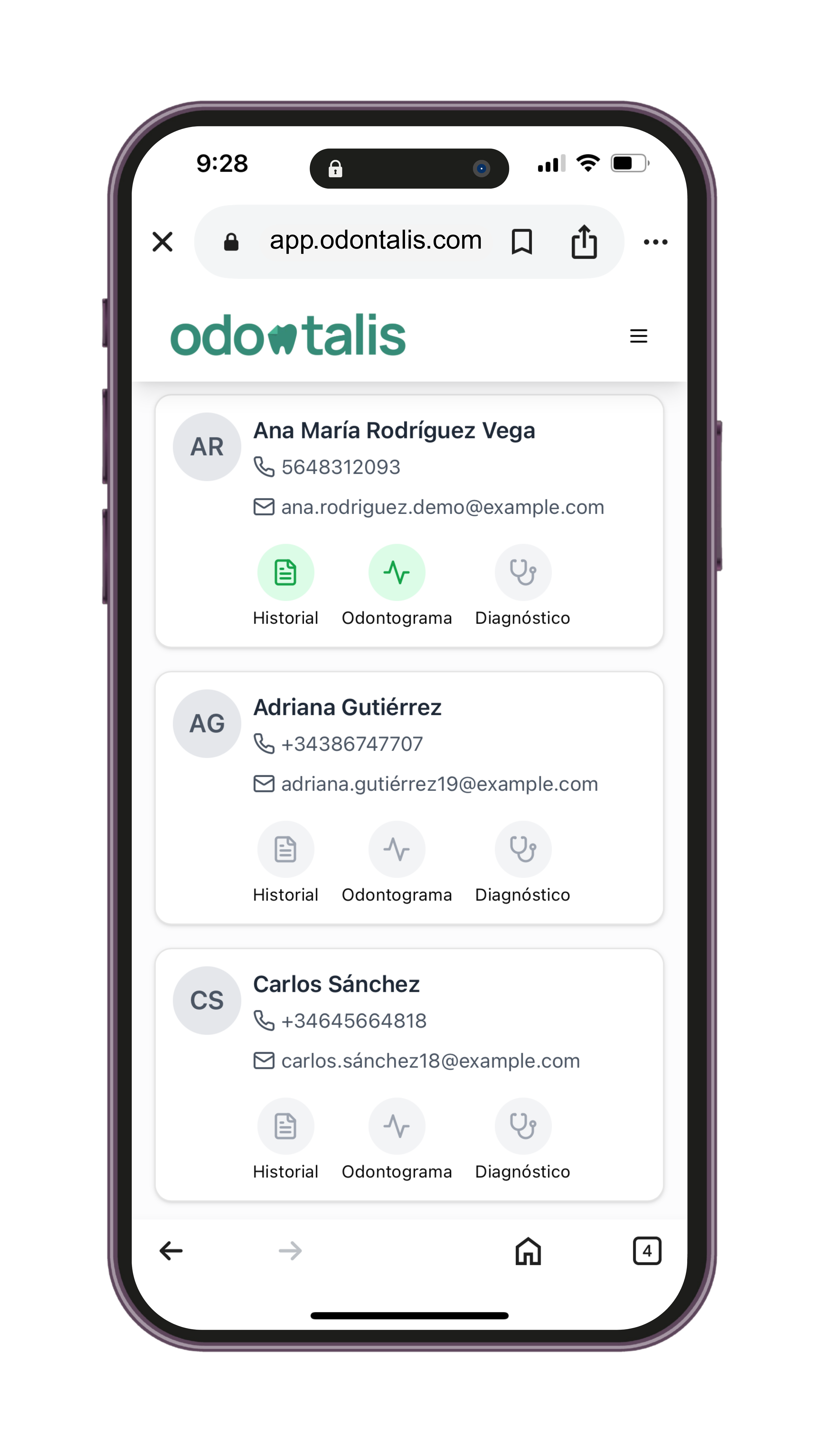Aplicación móvil de odontología digital